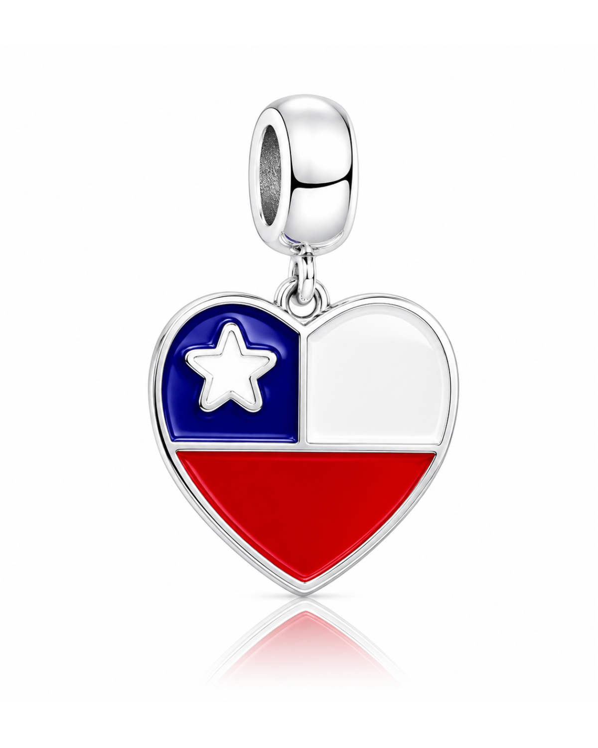 Berloque Bandeira do Chile em Prata 925