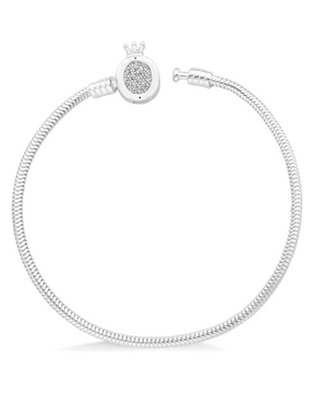 Pulseira para Berloques Coroa Cravejada De Prata 925
