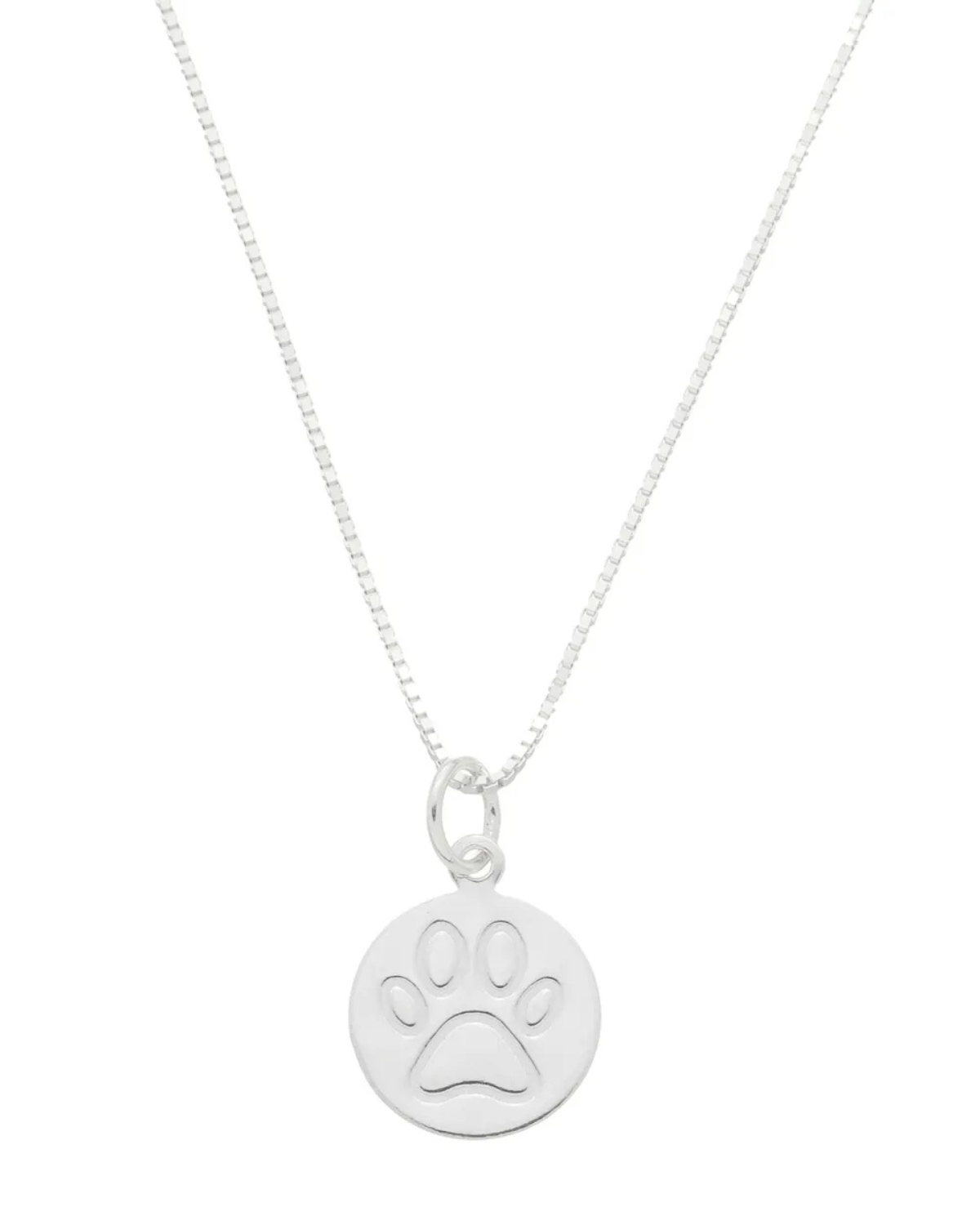 Colar Prata 925 Pingente Medalha Pata de Pet
