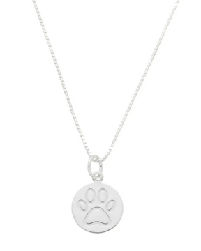 Colar Prata 925 Pingente Medalha Pata de Pet