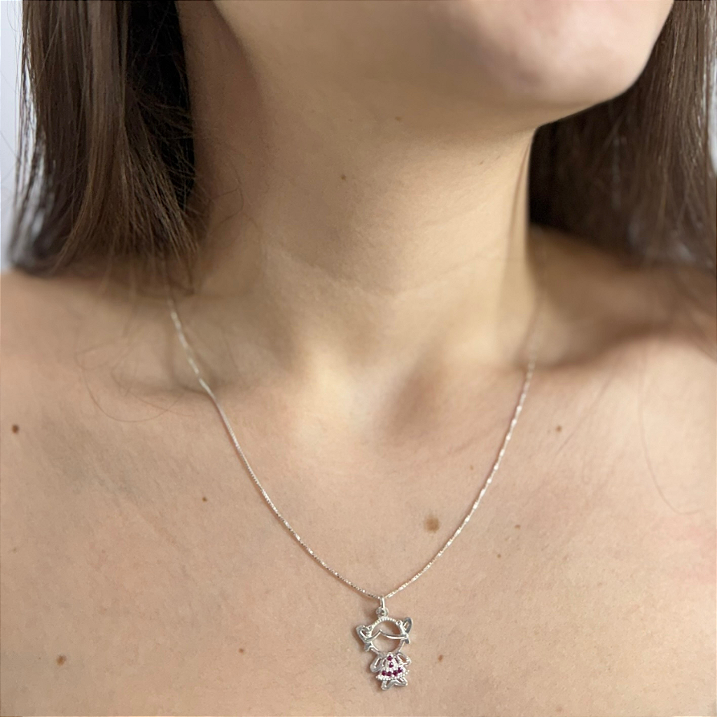 Colar De Prata Menina Delicadeza e Charm