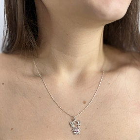 Colar De Prata Menina Delicadeza e Charm