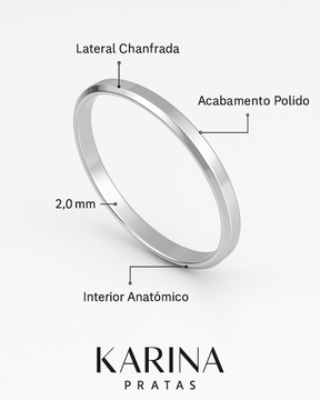 Aliança de Namoro 2mm Prata 950 - Karina Pratas