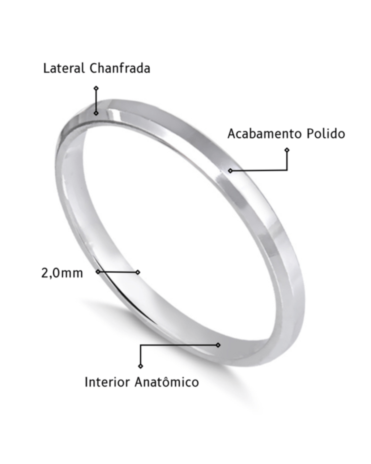 Alianças de Namoro em Prata 950 – 2MM - Karina Pratas