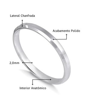 Alianças de Namoro em Prata 950 – 2MM - Karina Pratas