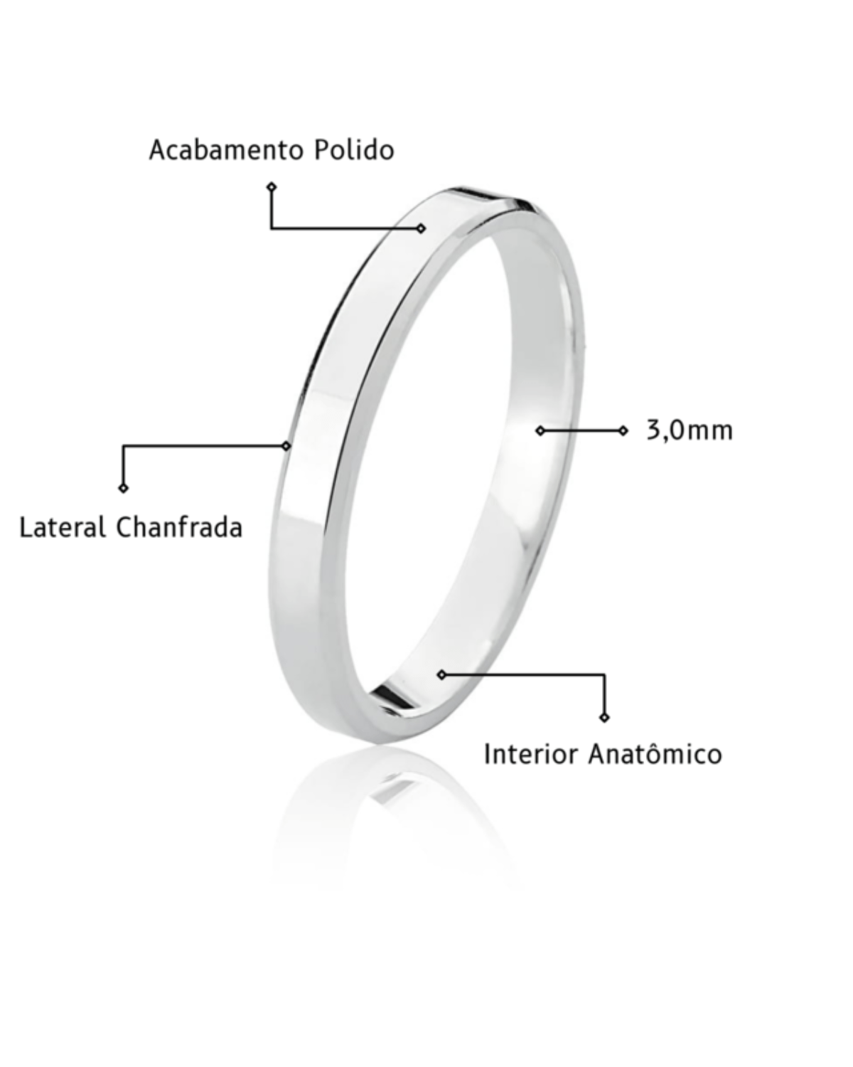 Alianças de Namoro em Prata 950 – 3MM - Karina Pratas