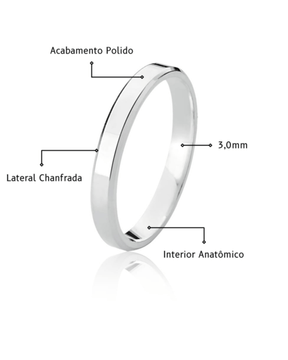 Alianças de Namoro em Prata 950 – 3MM - Karina Pratas