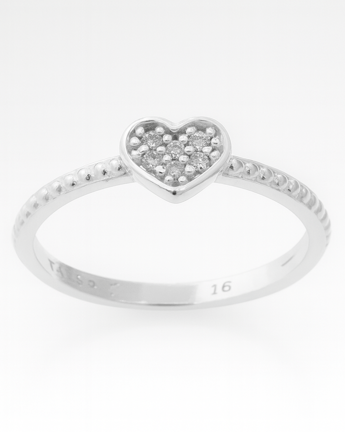 Anel Coração Cravejado Prata 925 - Karina Pratas