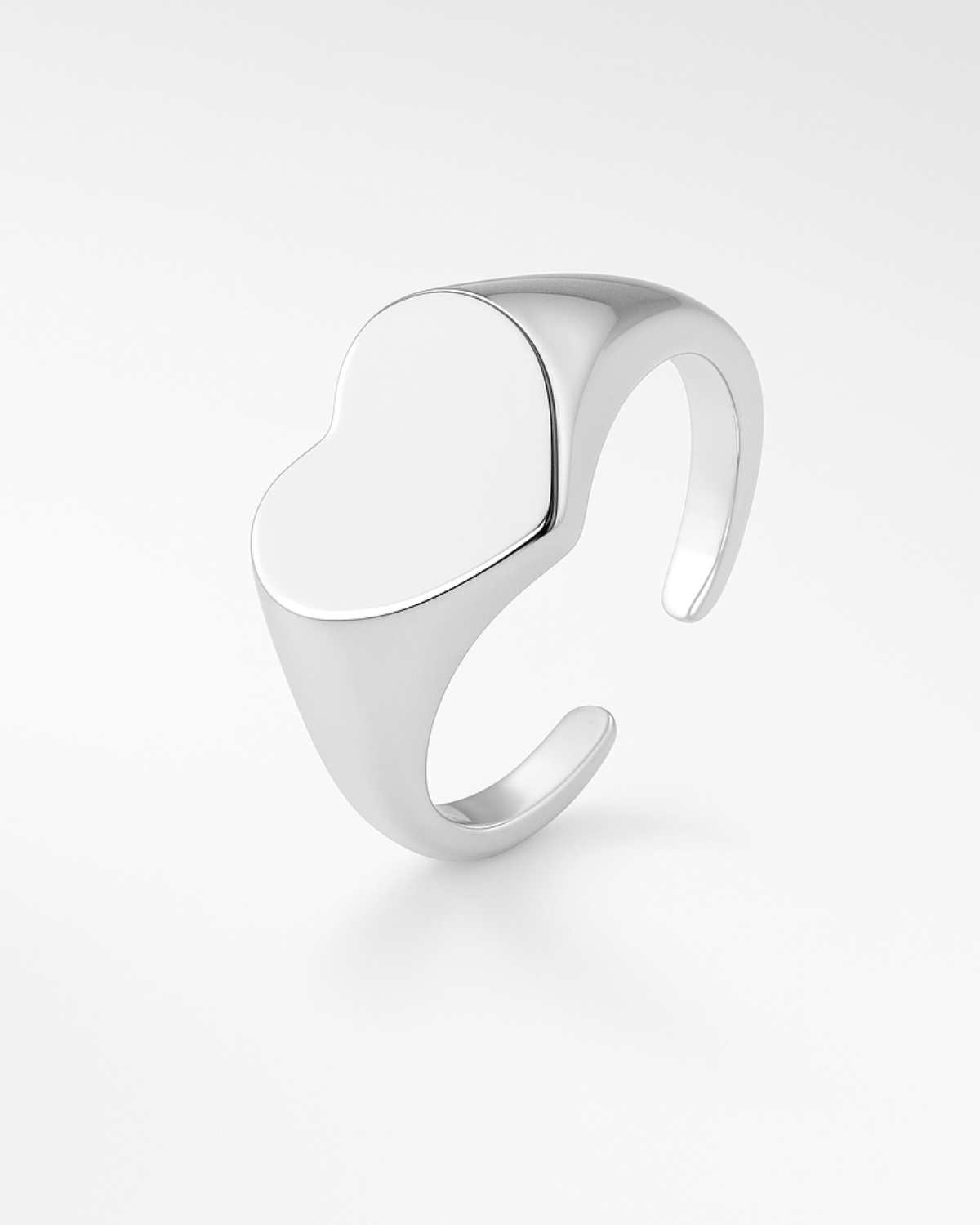 Anel Coração Regulável em Prata 925 - Karina Pratas