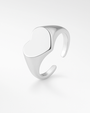 Anel Coração Regulável em Prata 925 - Karina Pratas