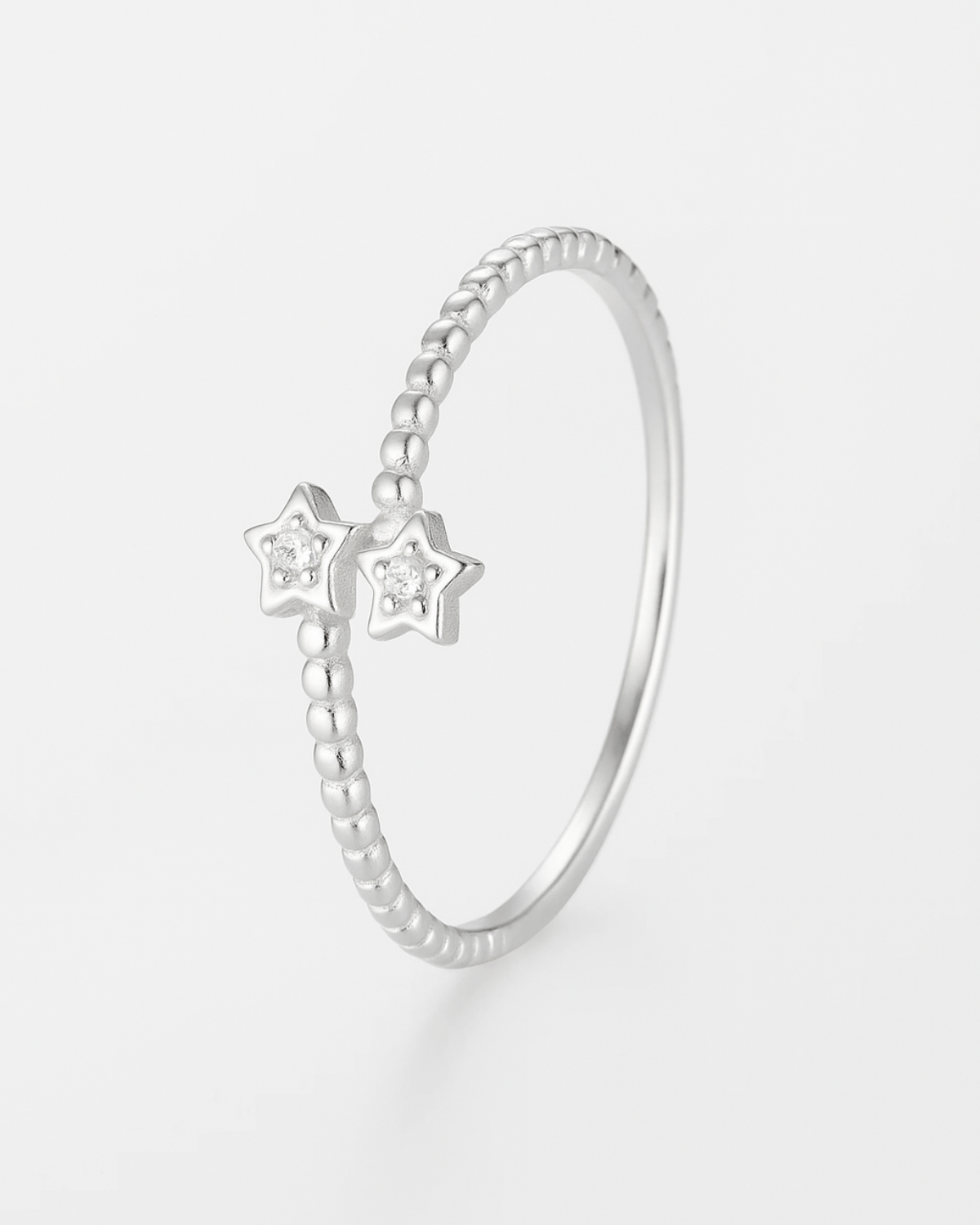 Anel Falange Duas Estrelas Prata 925 - Karina Pratas