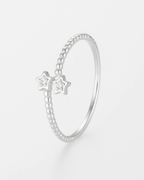 Anel Falange Duas Estrelas Prata 925 - Karina Pratas