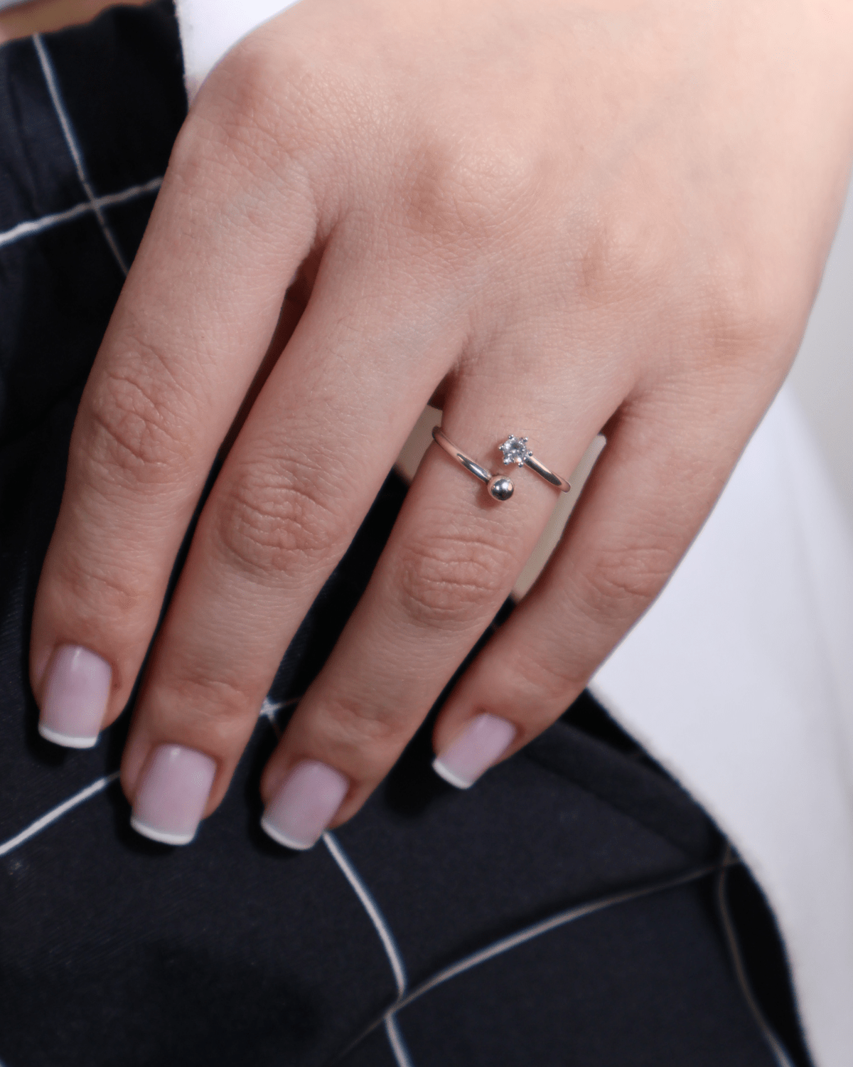 Anel Falange Ponto de Luz Em Prata 925 - Karina Pratas