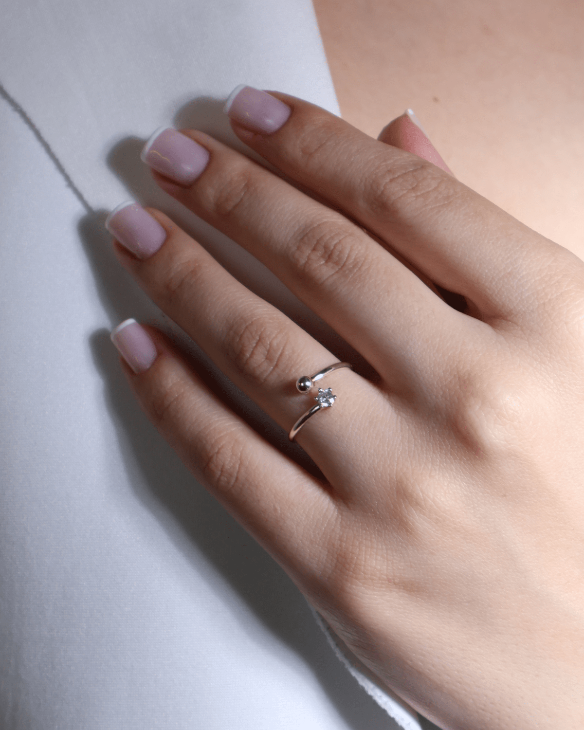 Anel Falange Ponto de Luz Em Prata 925 - Karina Pratas