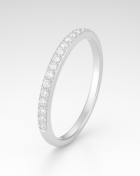 Anel Meia Aliança Cravejada Prata 925 - Karina Pratas