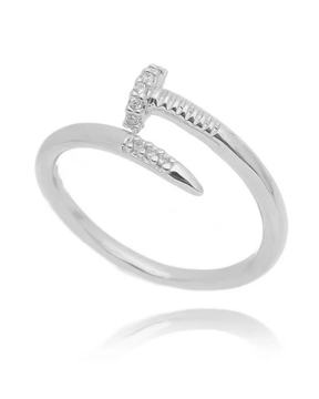 Anel Prego Cravejado Prata 925 - Karina Pratas