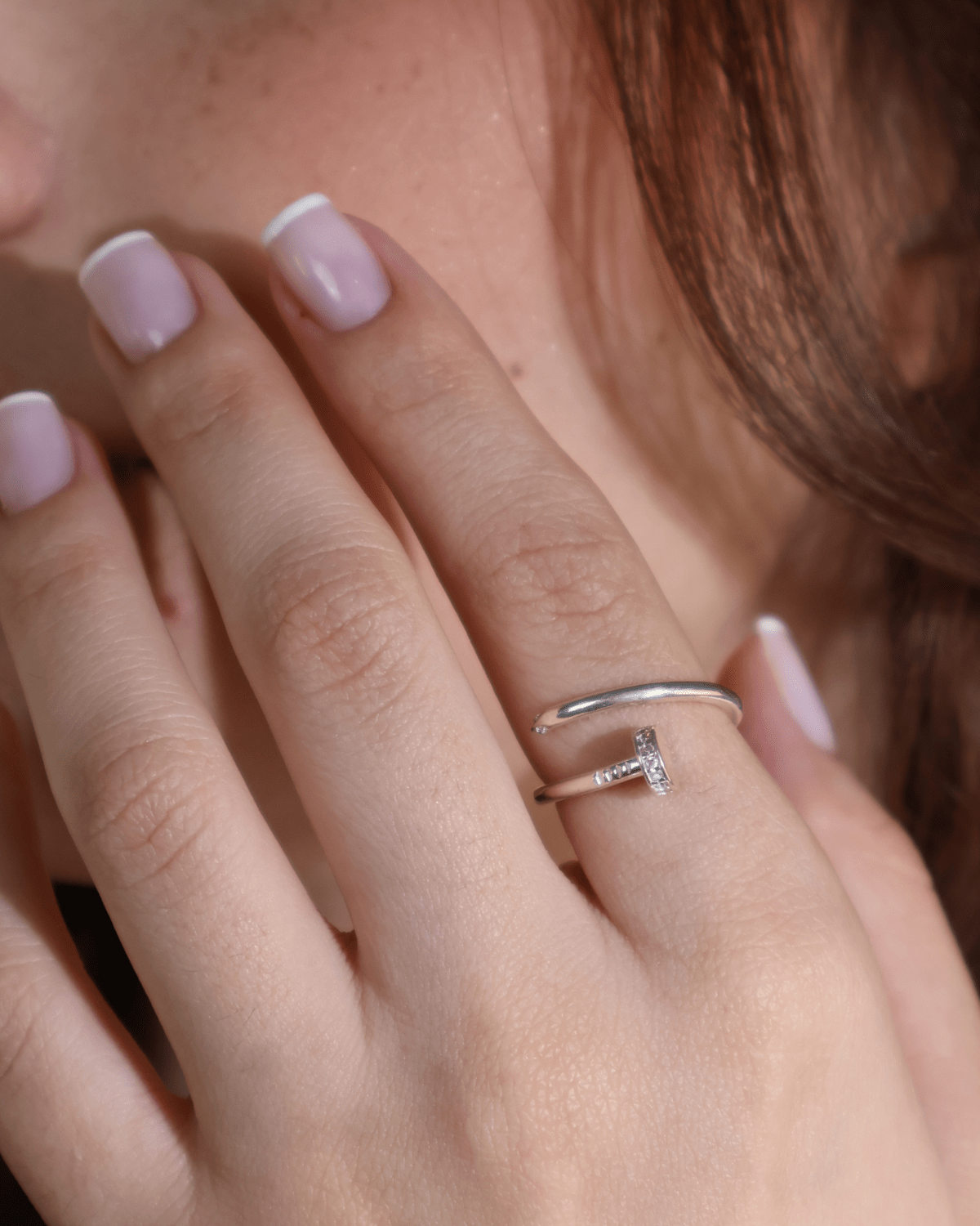 Anel Prego Cravejado Prata 925 - Karina Pratas