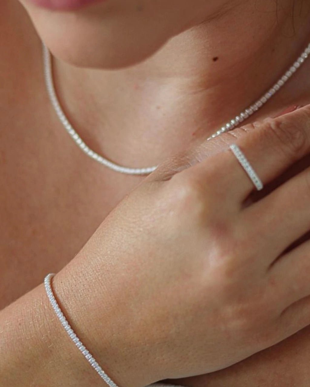 Anel Quadrado Cravejado Prata 925 - Karina Pratas