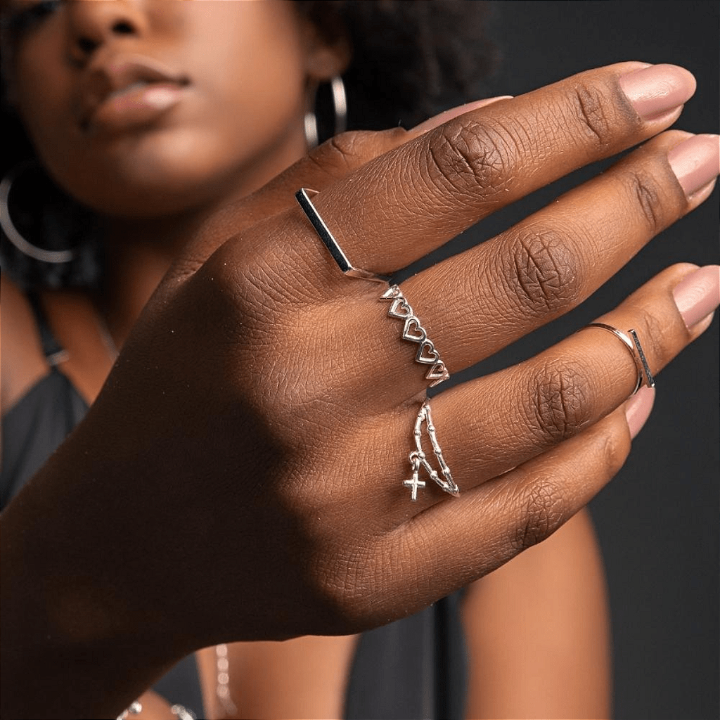 Anel Quadrado Liso Prata 925 - Karina Pratas