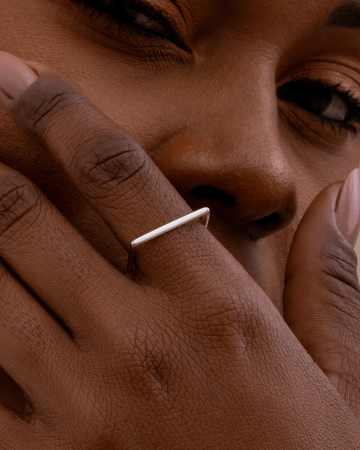 Anel Quadrado Liso Prata 925 - Karina Pratas