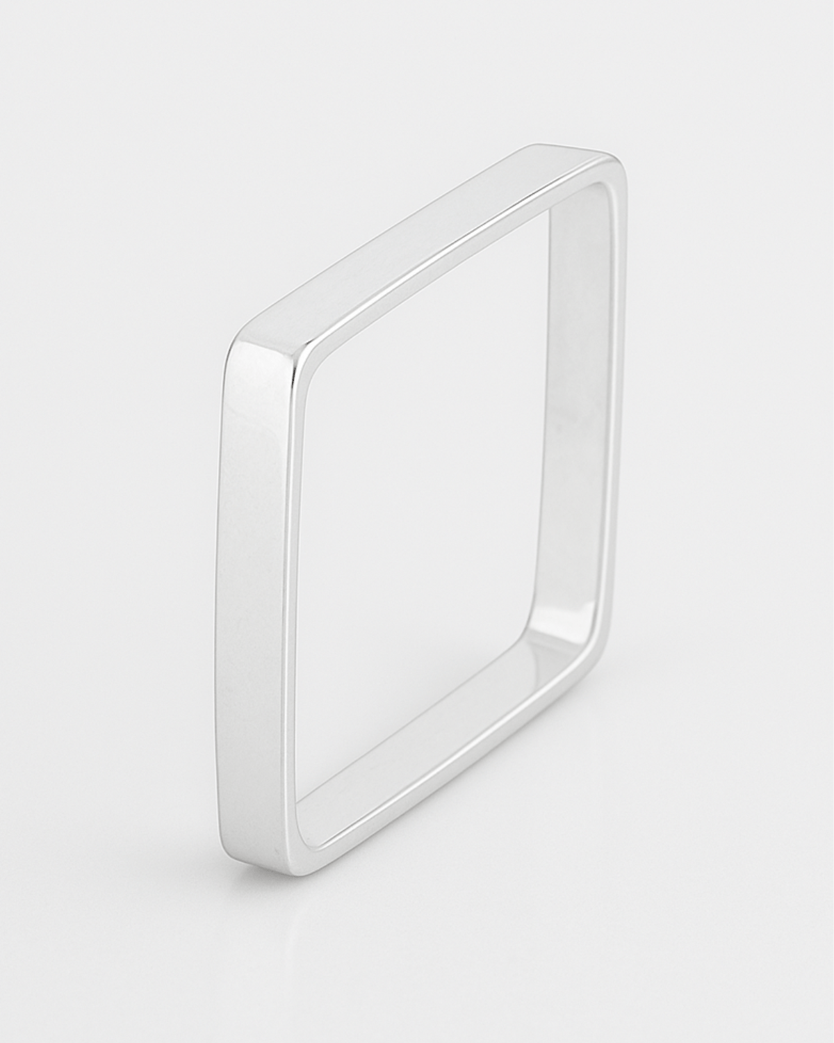 Anel Quadrado Liso Prata 925 - Karina Pratas