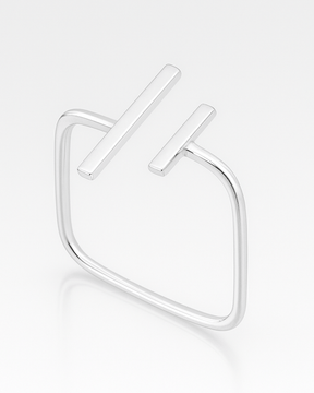 Anel Regulável Design Traços de Prata 925 - Karina Pratas