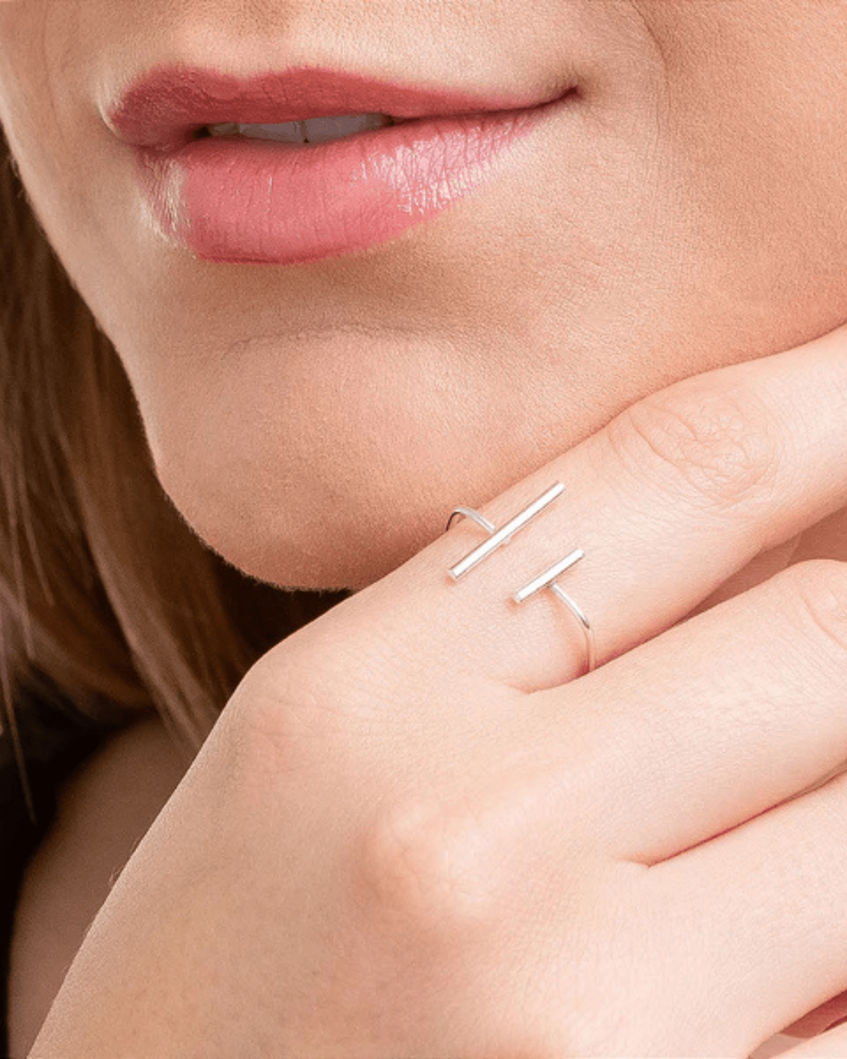 Anel Regulável Design Traços de Prata 925 - Karina Pratas