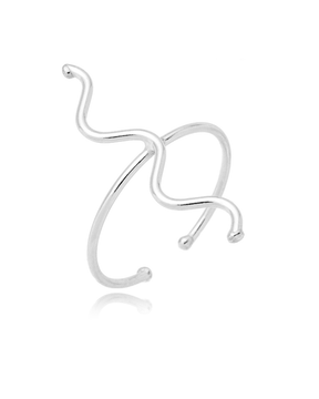 Anel Regulável Fio Ondulado em Prata 925 - Karina Pratas