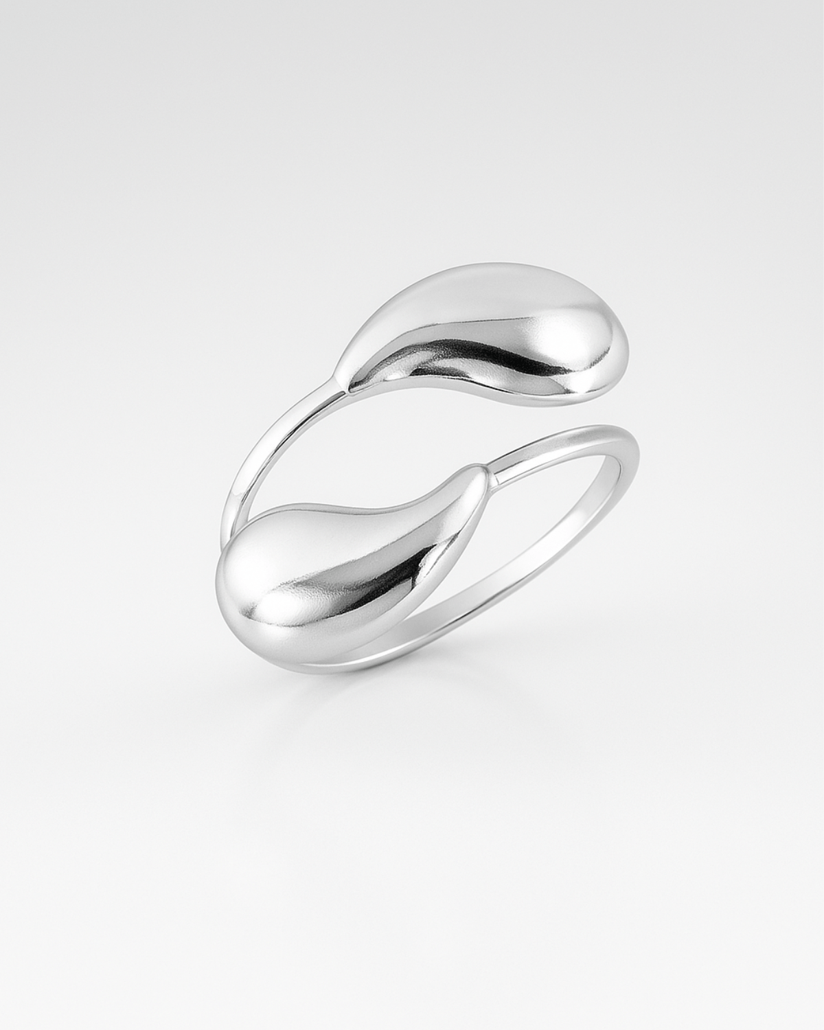 Anel Regulável Gota em Prata 925 - Karina Pratas