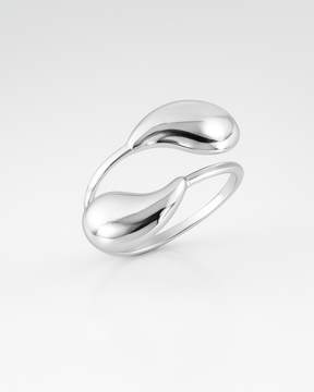 Anel Regulável Gota em Prata 925 - Karina Pratas