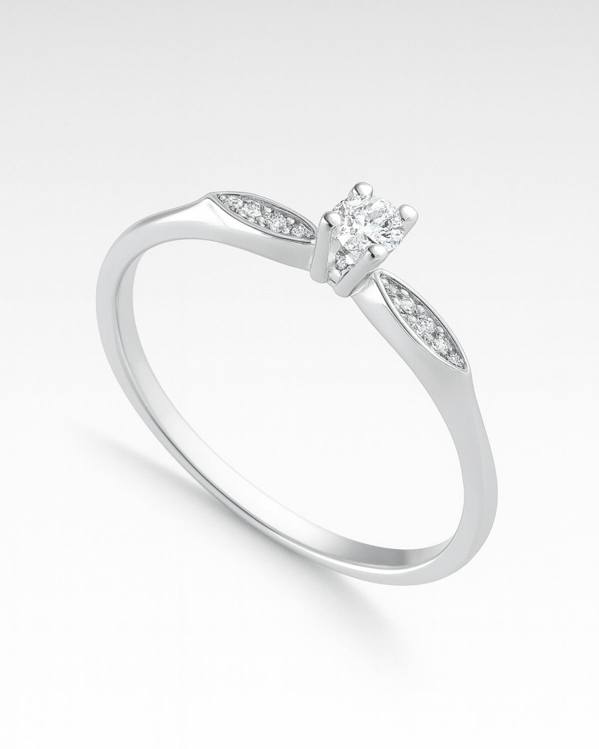 Anel Solitário Aparador Cravejado Prata 925 - Karina Pratas