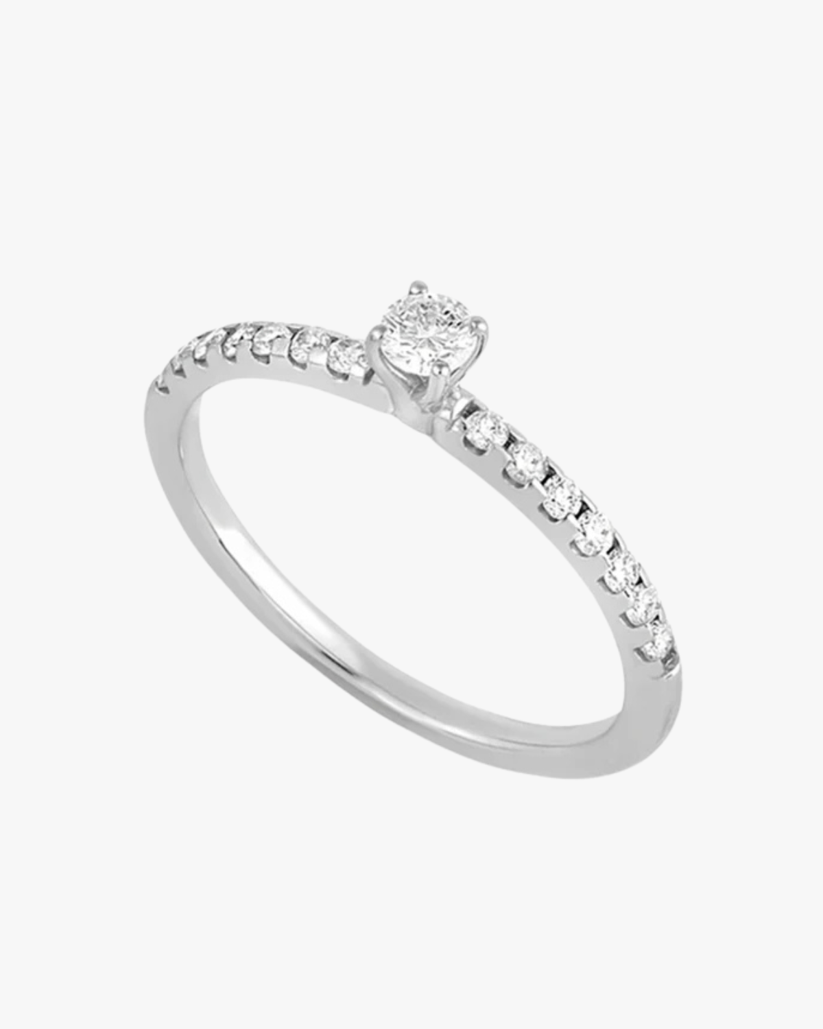 Anel Solitário Cravejado Prata 925 - Karina Pratas