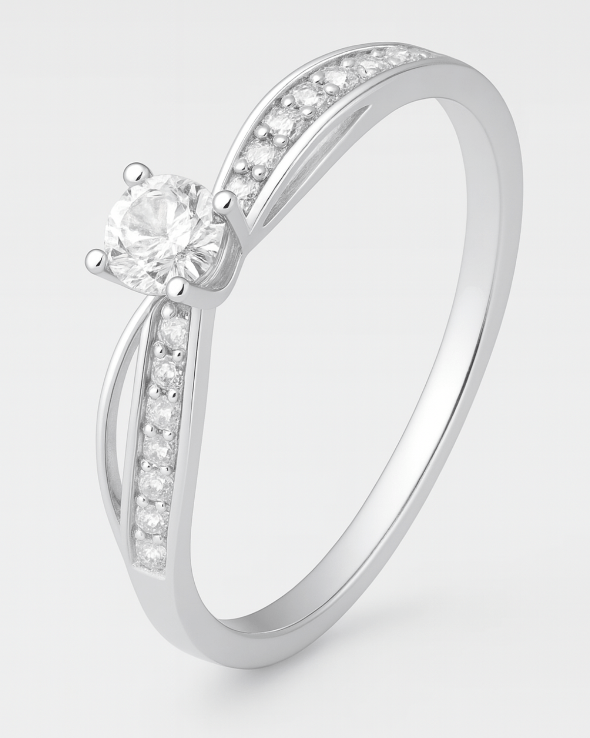 Anel Solitário Entrelaçado de Prata 925 - Karina Pratas