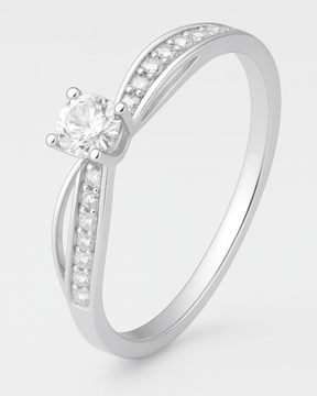 Anel Solitário Entrelaçado de Prata 925 - Karina Pratas