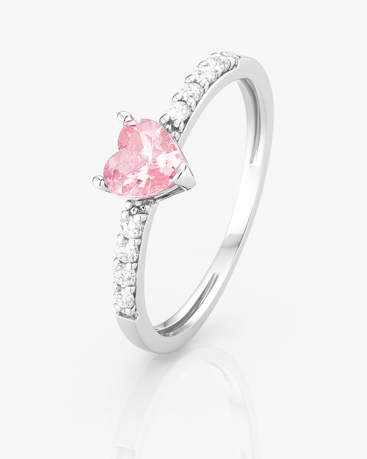 Anel Solitário Meia Aliança Coração Prata 925 - Karina Pratas