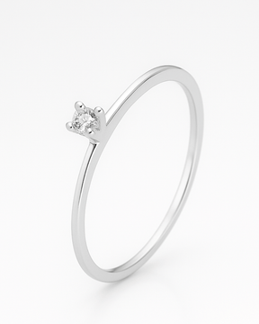 Anel Solitário Pedra em Zircônia Em Prata 925 - Karina Pratas