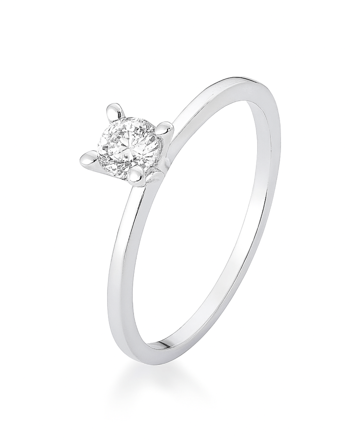 Anel Solitário Tradicional em Prata 925 - Karina Pratas