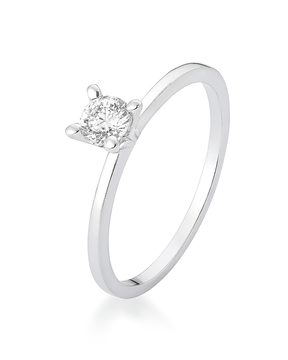 Anel Solitário Tradicional em Prata 925 - Karina Pratas