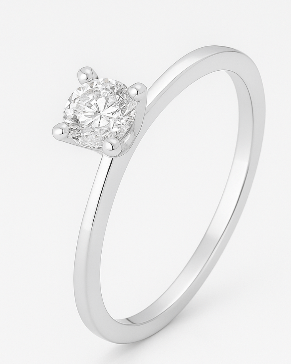 Anel Solitário Tradicional em Prata 925 - Karina Pratas