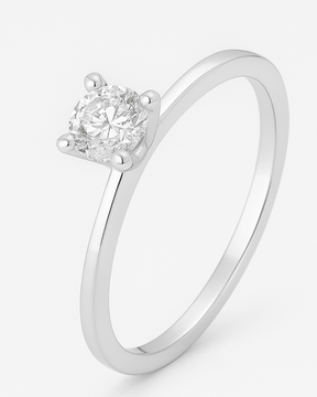 Anel Solitário Tradicional em Prata 925 - Karina Pratas