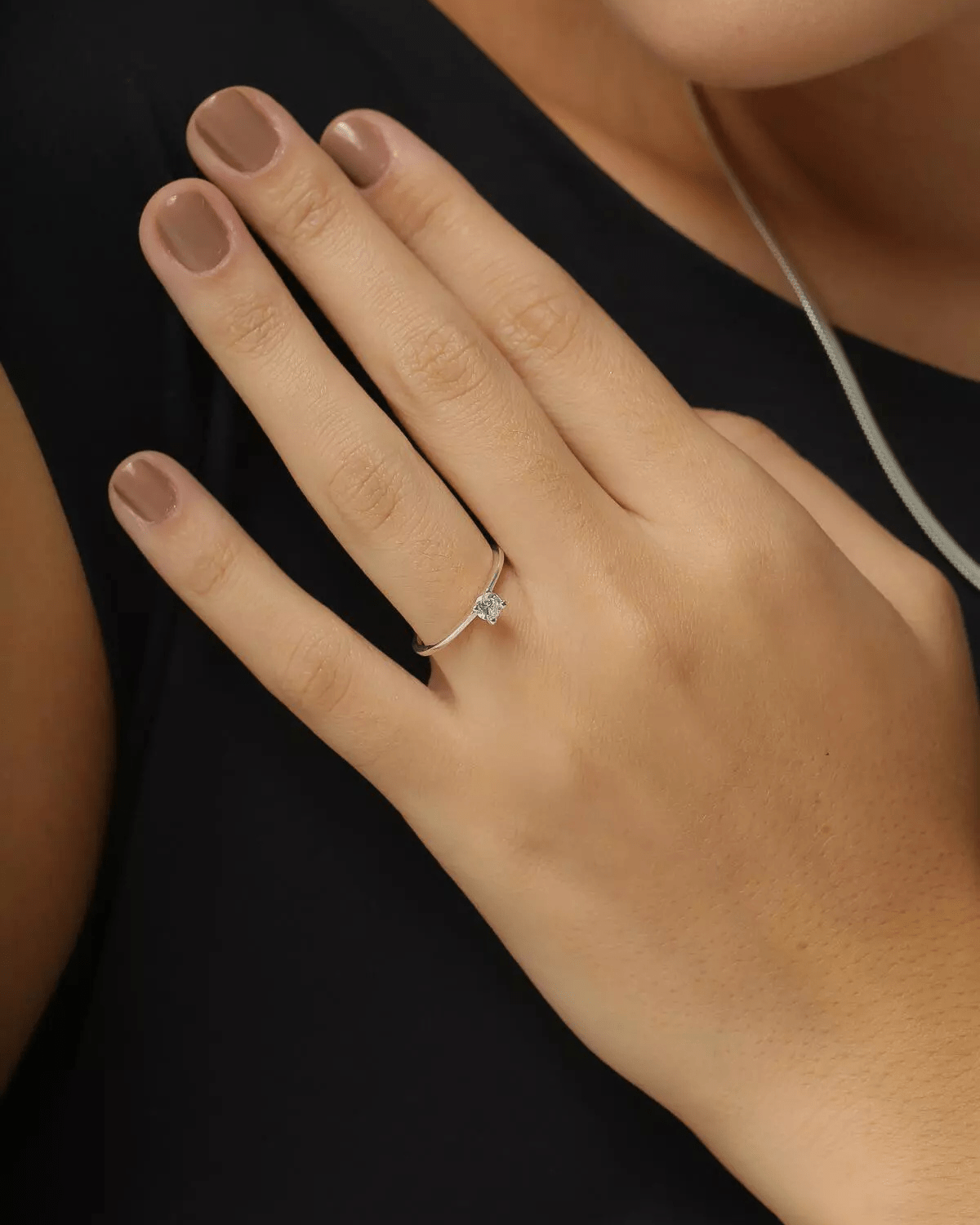 Anel Solitário Tradicional em Prata 925 - Karina Pratas