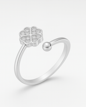 Anel Trevo Ajustável Prata 925 - Karina Pratas
