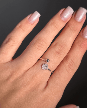 Anel Trevo Ajustável Prata 925 - Karina Pratas