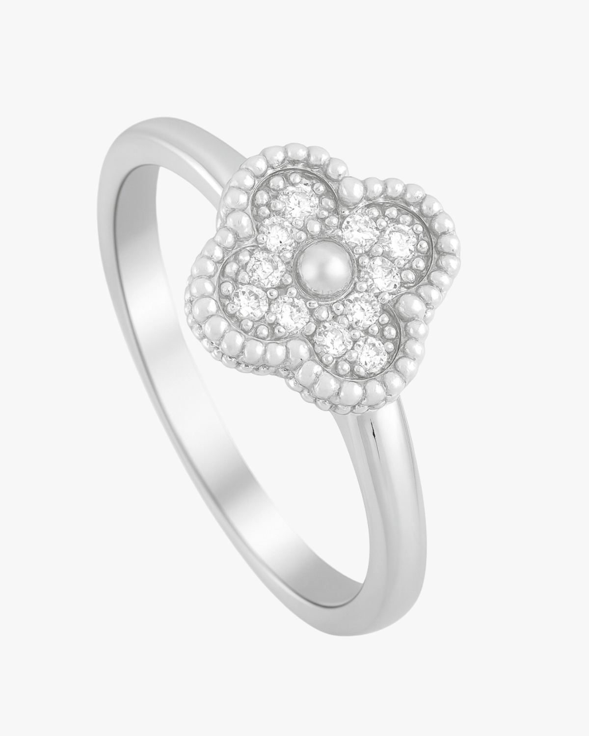 Anel Trevo Cravejado de Prata 925 - Karina Pratas