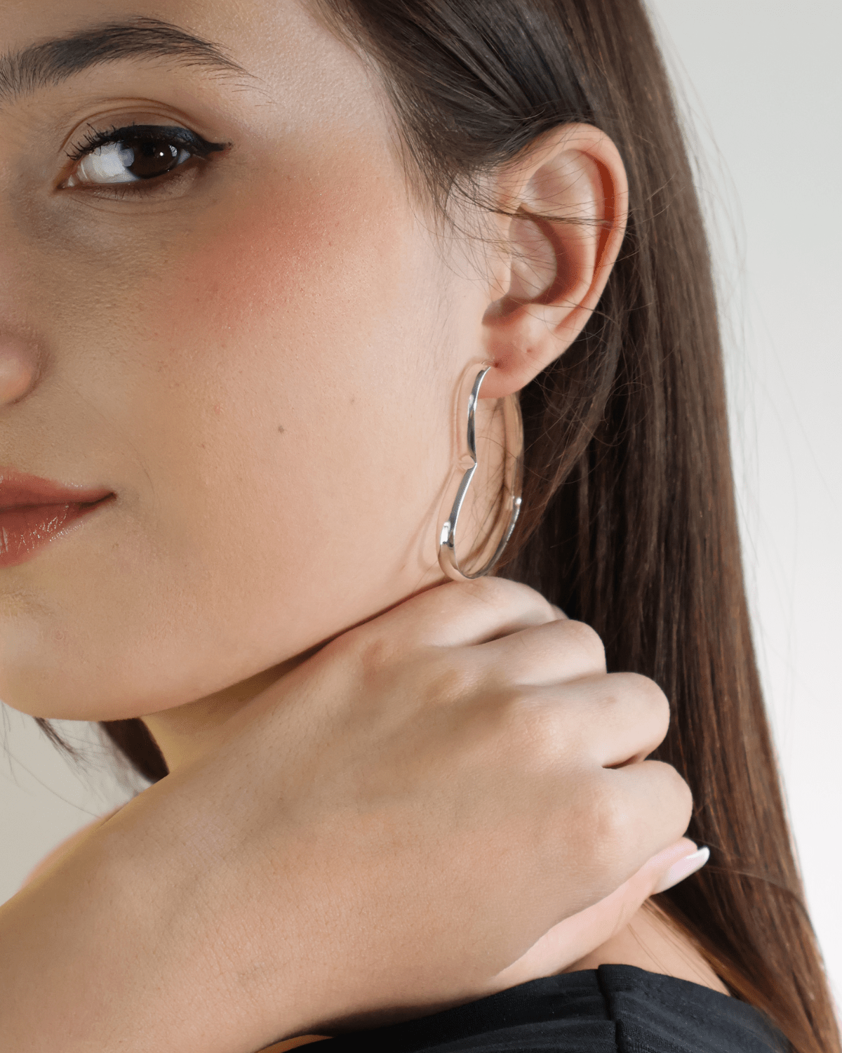 Argola Coração Grande Prata 925 - Karina Pratas