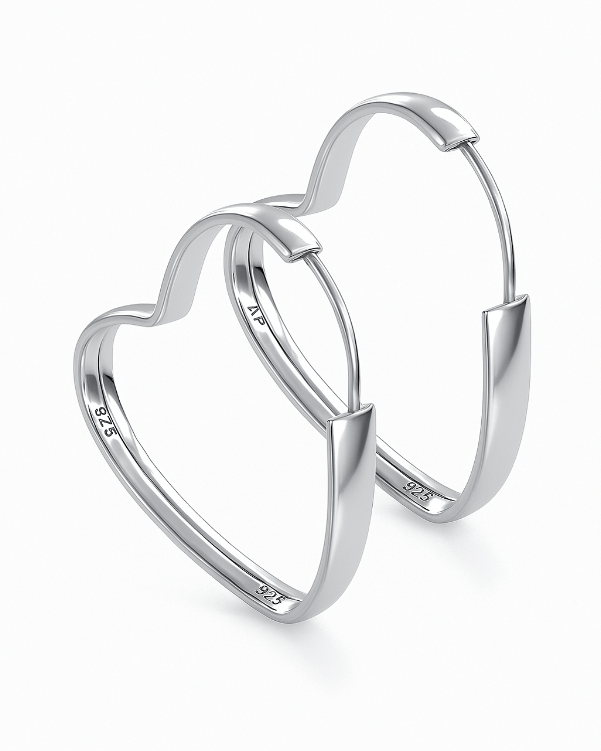 Argola Coração Média Prata 925 - Karina Pratas