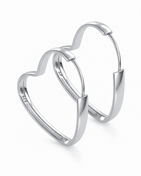 Argola Coração Média Prata 925 - Karina Pratas