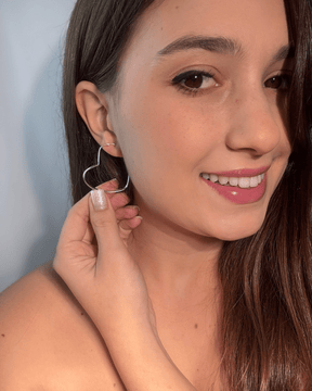 Argola Coração Média Prata 925 - Karina Pratas