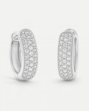 Argola Cravejada Zircônias Prata 925 - Karina Pratas