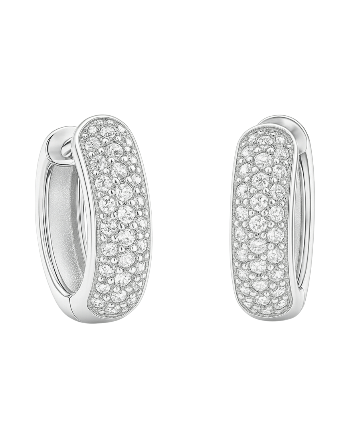 Argola Cravejada Zircônias Prata 925 - Karina Pratas